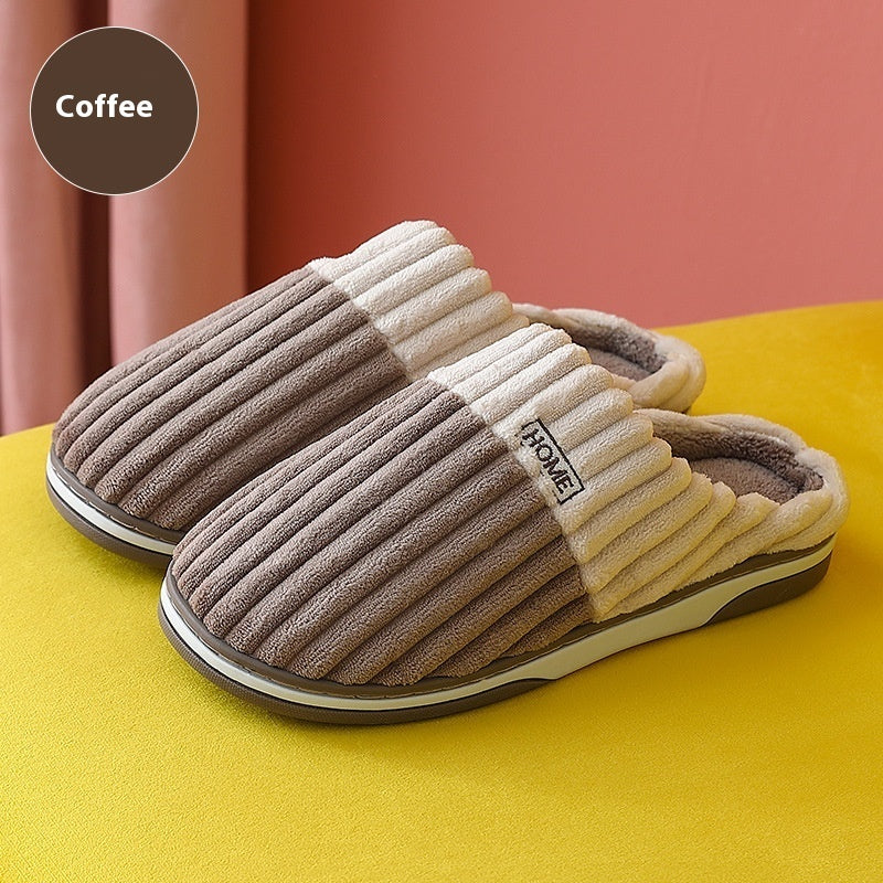 Men's Cotton Slippers Home Autumn And Winter Thick Bottom Non-slip Home