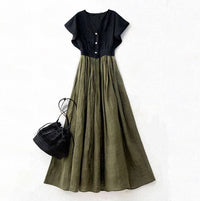 Japanese-style V-neck Slim-fit Dress