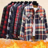 Fleece-Lined Thickened Plus-Size Plaid Shirt For Women