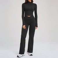 Women's Fitness Apparel Sheer Feel With Zipper