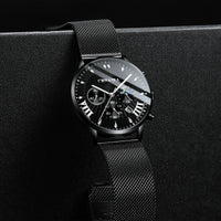 Men's Fashion Imitation Three-eye Waterproof Quartz Watch