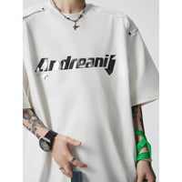 High-Street Letter Print Loose Crewneck Half-Sleeve T-Shirt