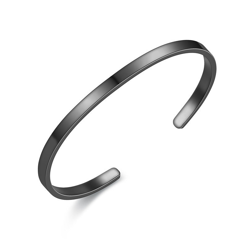 Adjustable Opening Stainless Steel C- Shaped Bracelet