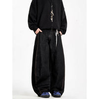 Starry Sky Pattern Saber-Style Mens Retro Loose Straight-Leg Wide-Leg Casual Trousers