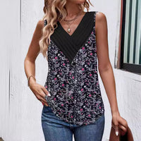 V-collar Contrast Color Customized Printed Sleeveless Casual Vest