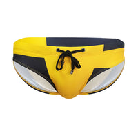Cross-border New Arrival Men's Printed Contrast Color Small Briefs Swimming Trunks Close-fitting Low Waist Fashion
