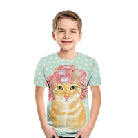 Casual 3D Printed Kids Short Sleeves