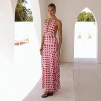 Elegant Resort-Style Controversy V-Neck Halter Mesh Dress For Women