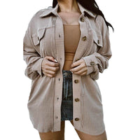 Plus Size Solid Color Loose Casual Texture Long Sleeve Jacket