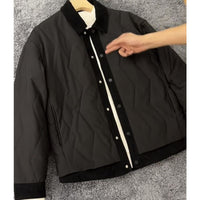 Men's Winter Lapel Color Matching Casual Cotton-padded Coat