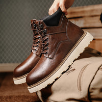 New Men's Platform High-top Motorcycle Sports Leisure Worker Boot