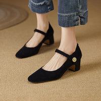 Mary Jane Shoes Season Chunky Heel Pumps Women's Shallow Mouth