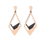 Black Gold Contrasting Geometric Women's Earrings