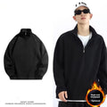 Fleece-lined Half Zipper Polo Shirt Sweater