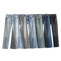 Autumn And Winter Jeans High Waist Straight Pants Women's Wide-leg Pants