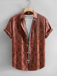 Men's Casual Jacquard Short-sleeved Shirt