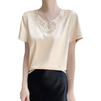 V-neck Loose-fit Short-length Short-sleeve T-shirt