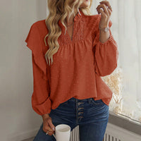Spring And Summer Ruffled Lantern Sleeves Lace Stitching Coat