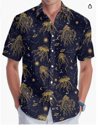 Plus Size Men's Fashion Digital Printing Short Sleeve