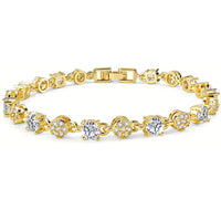 Womens Fashionable Light-Luxury Gold-Plated Zircon Bracelet