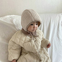 Thickened Winter Cotton Dress Going Out Rompers Onesie Hat