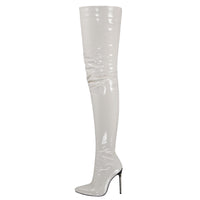 Lady's Plus-size Over-the-knee Fashion Boots With Metal Heels