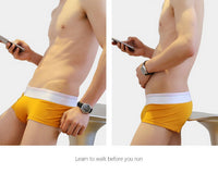 Men's Boxers Colored Cotton U Convex Low Waist Boxer Briefs