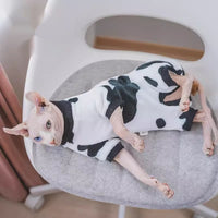 Hairless Cat Warmth-Enhancing Thickened Soft Pure Cotton Bottoming Shirt With Cuffs