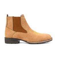 Embroidered Slip-on Chelsea Boots Men's Martin Boots