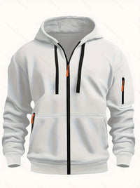 Men's Casual Sports Zipper Hooded Sweatshirt Jacket