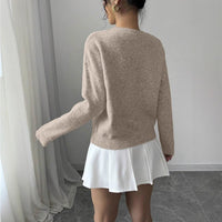 Fashionable All-match Casual Flower Round Neck Sweater Women's Sweater