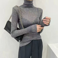 New Springautumn Turtleneck Long-sleeve Top For Women