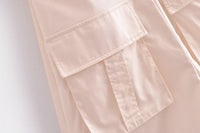 Summer New Women's Windbreaker Fabric Hanging Collar Jumpsuit