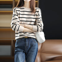 Women's Spring New Sweater Striped Color Matching
