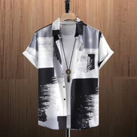 Men's Striped Short Sleeve Shirt Comfort And Casual