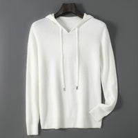 Mens Relaxed-fit Hooded Sweatshirt With Long Sleeves For Casual Wear