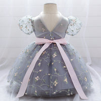Children's Dress Princess Dress Embroidered Mesh Puffy One Year Old Celebration