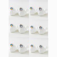 Four Seasons Style Cartoon Embroidered Ear Boat Socks Women