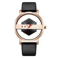 Hollow Out See-through Unisex Leather Casual Fashion Quartz Watch