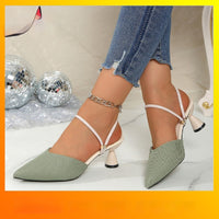 Women's Fashion Pointed-Toe High-Heel Half Sandals