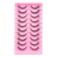 10 Pairs Of False Eyelashes With Natural And Thick Curl