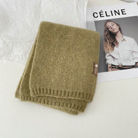 Soft Sticky Warm Fashion Basic Outer Wear Solid Color Scarf For Women