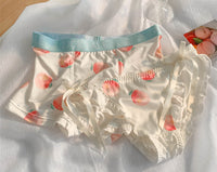 Peach Flavor Couple Underwear Sweet Baby Sweet Summer Ice Silk Cotton Suit