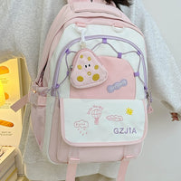Simple And Lightweight Large Capacity Contrast Color Backpack
