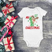 Christmas Snowman Elk Printing Triangle Rompers Baby Jumpsuit