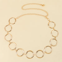 Fashion Circle Metal Waist Chain Women's Decorative Dress With Chain Belt Senior Hollow Accessories