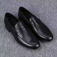 Mens Casual Breathable Leather Shoes With Soft Soles
