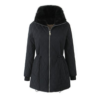 Mid-length Slim-fit Women's Fleece-lined Cotton-padded Cotton-padded