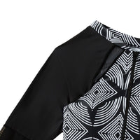 Mesh Long Sleeve Bikini Printed Zipper Diving Suit Swimsuit