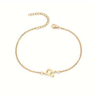 Minimalist Stainless Steel Bracelet With Real Gold Lettering Inside The Cuff